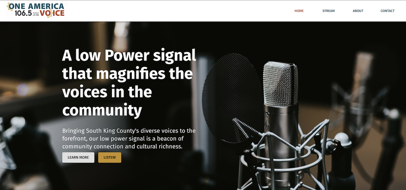 Website screenshot of kqwzradio.org